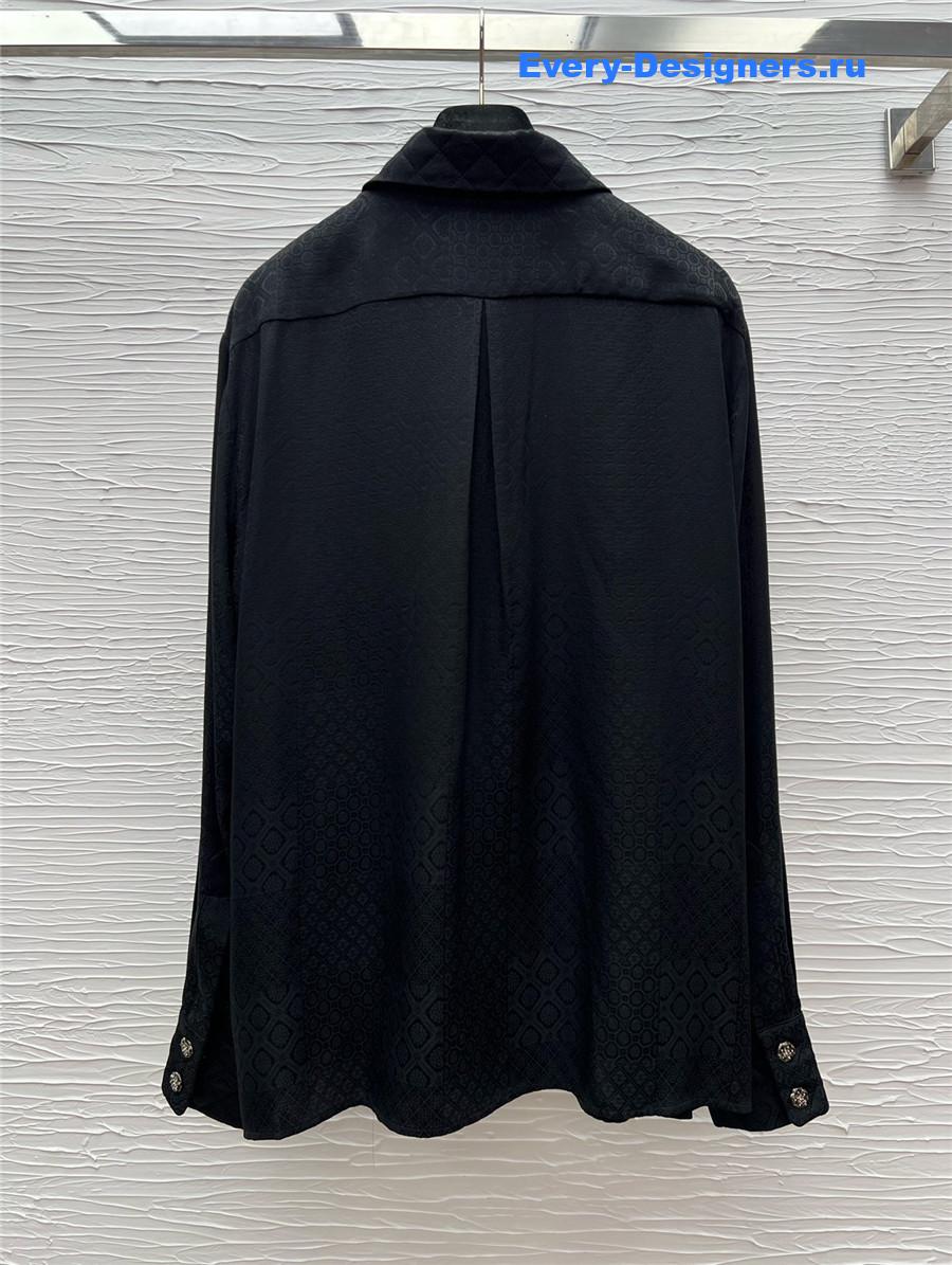 Ch**el flocked black silk shirt