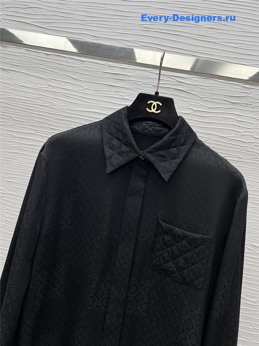 Ch**el flocked black silk shirt