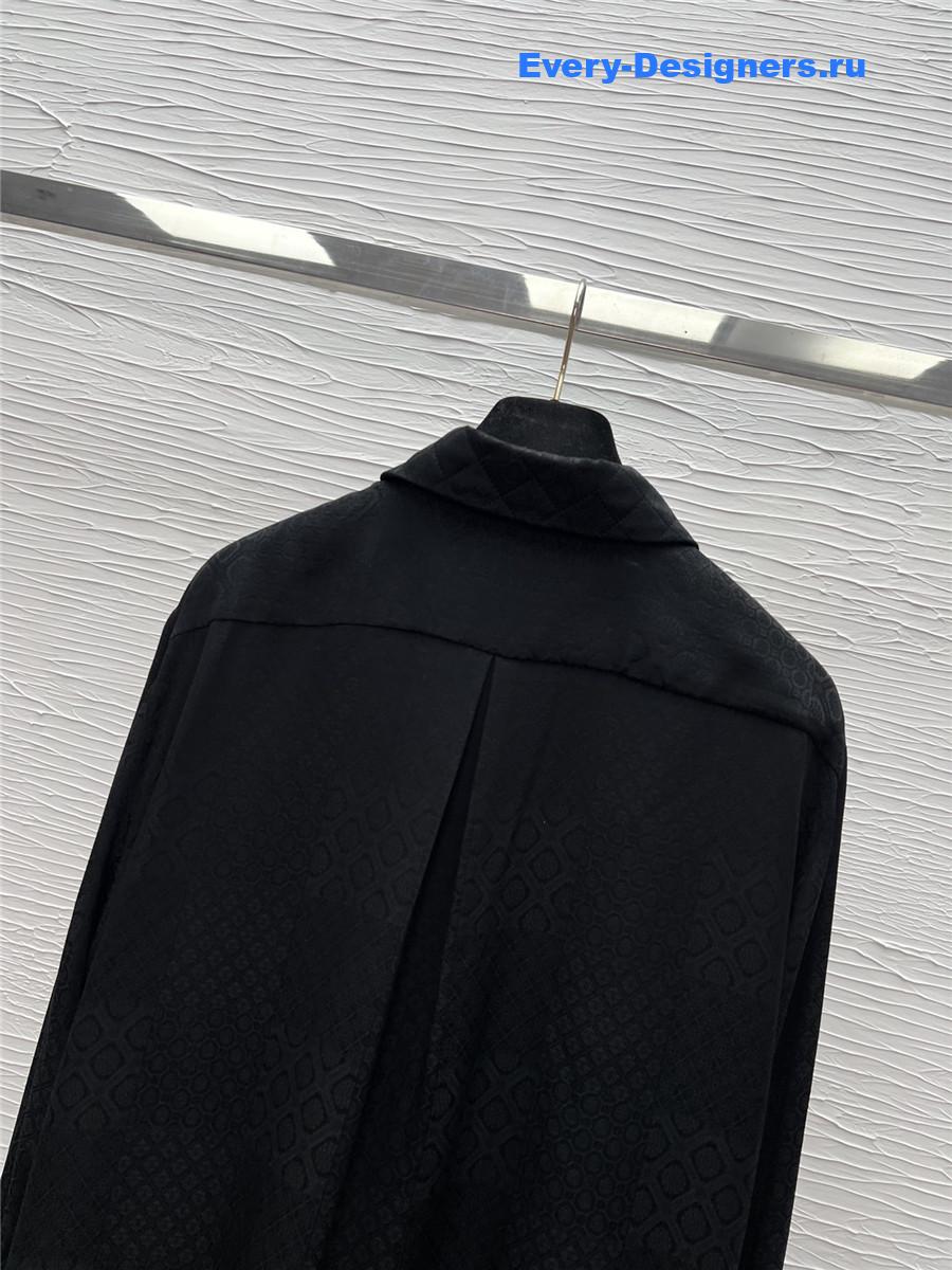 Ch**el flocked black silk shirt