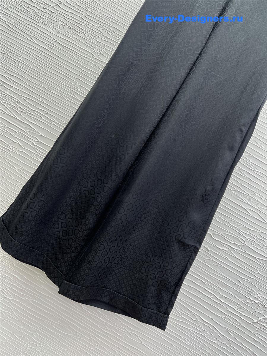 Ch**el black flocked silk trousers