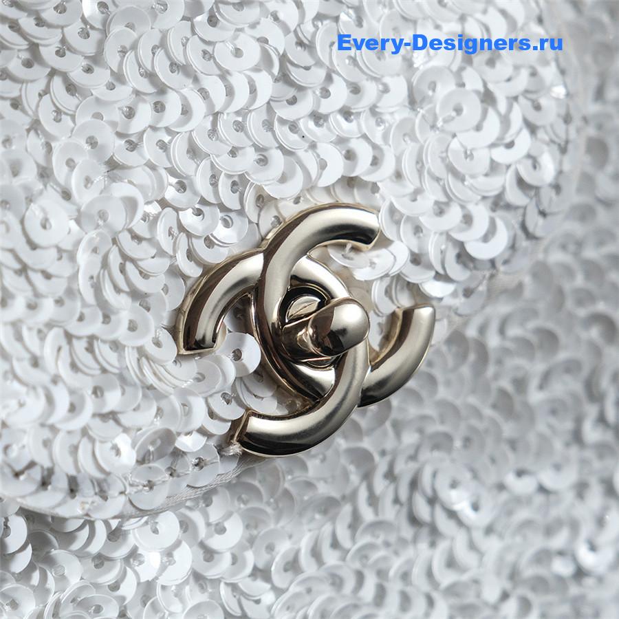 Ch**el white sequins kelly bag