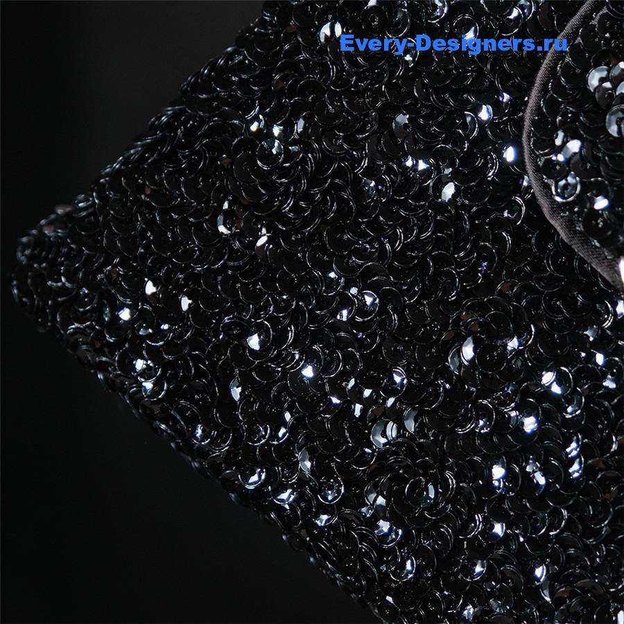Ch**el black sequins kelly bag