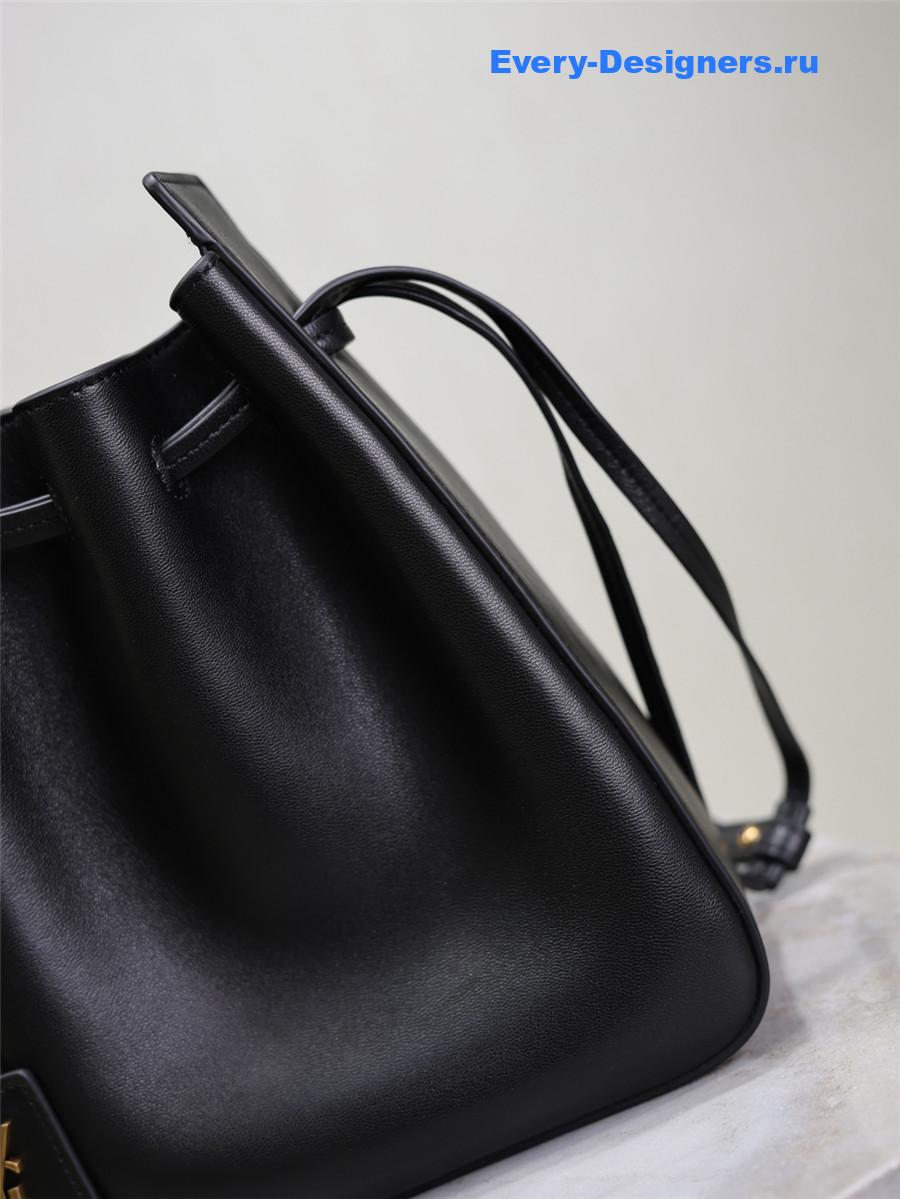 Sa1nt Lau*nt black leather bucket bag