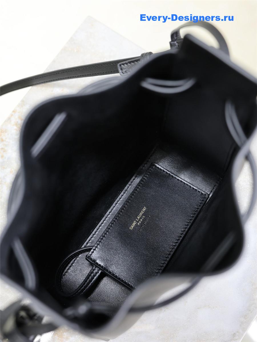 Sa1nt Lau*nt black leather bucket bag