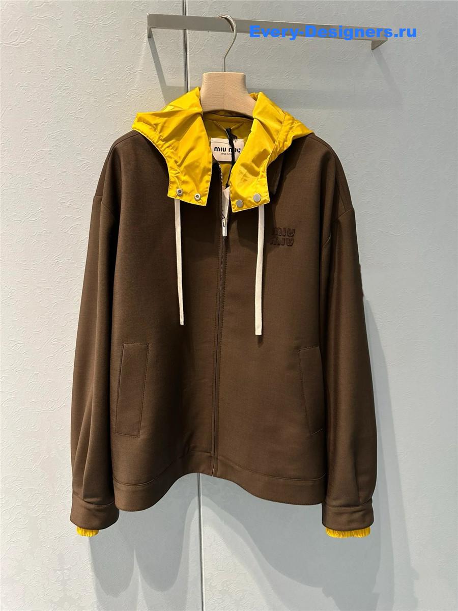 Miu Miu Peat Brown & Mustard Mohair Blouson Jacket