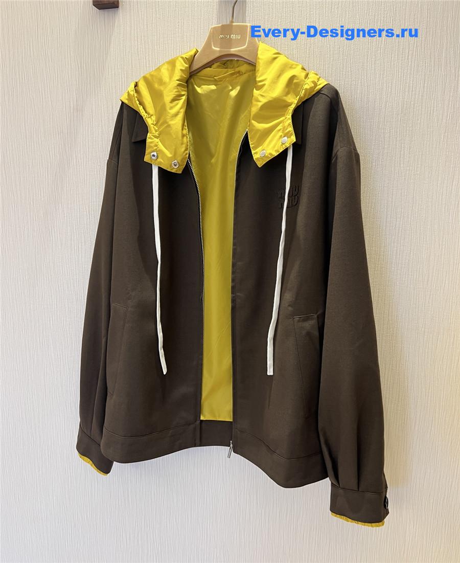 Miu Miu Peat Brown & Mustard Mohair Blouson Jacket