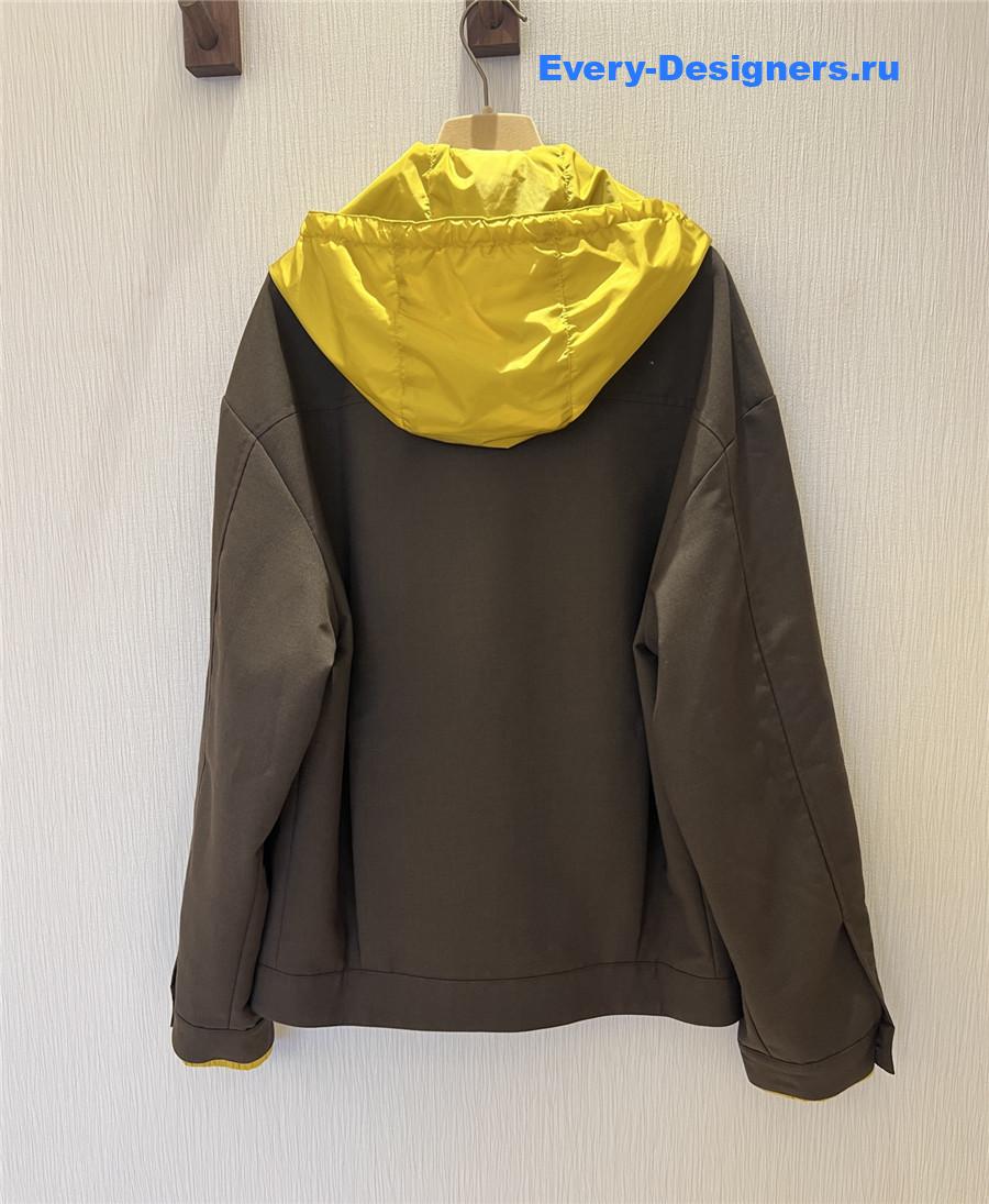 Miu Miu Peat Brown & Mustard Mohair Blouson Jacket