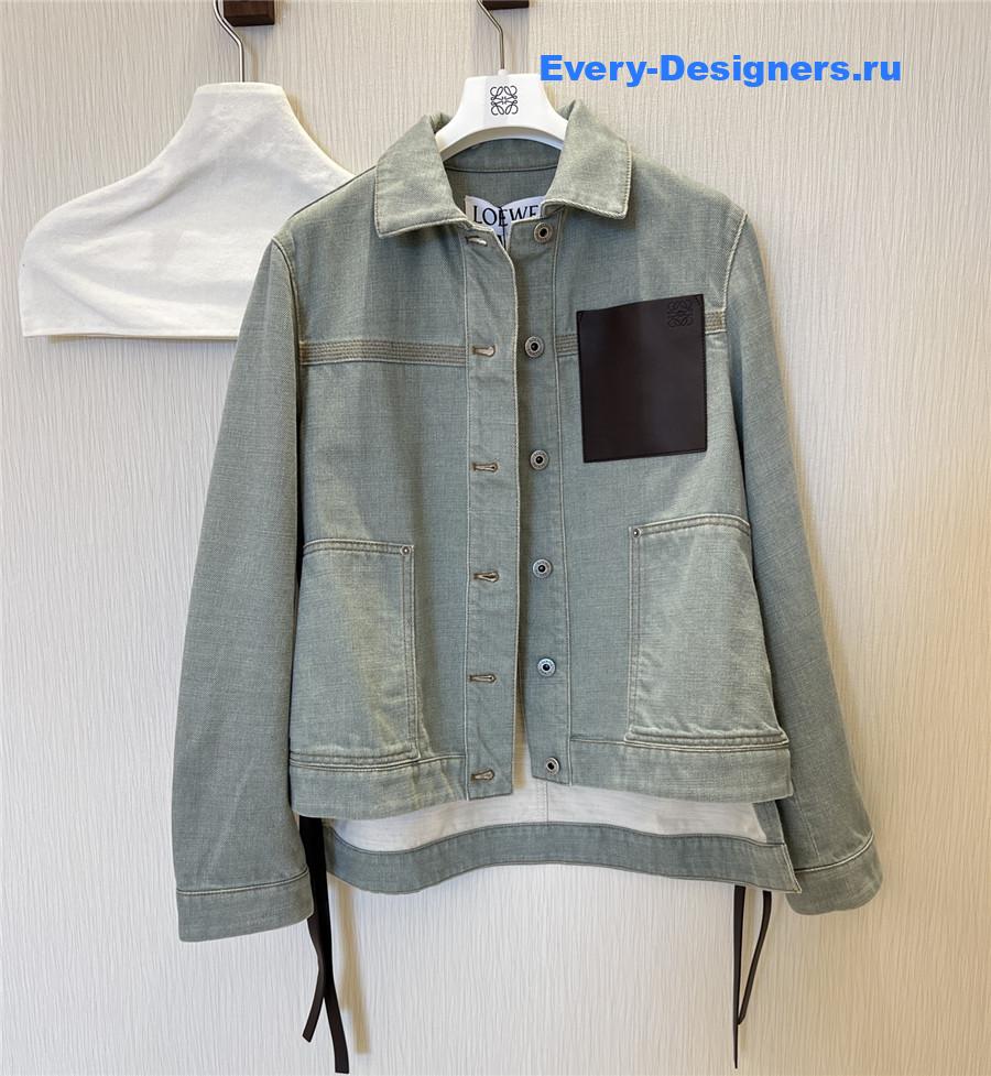 L0ew* green denim workwear jacket