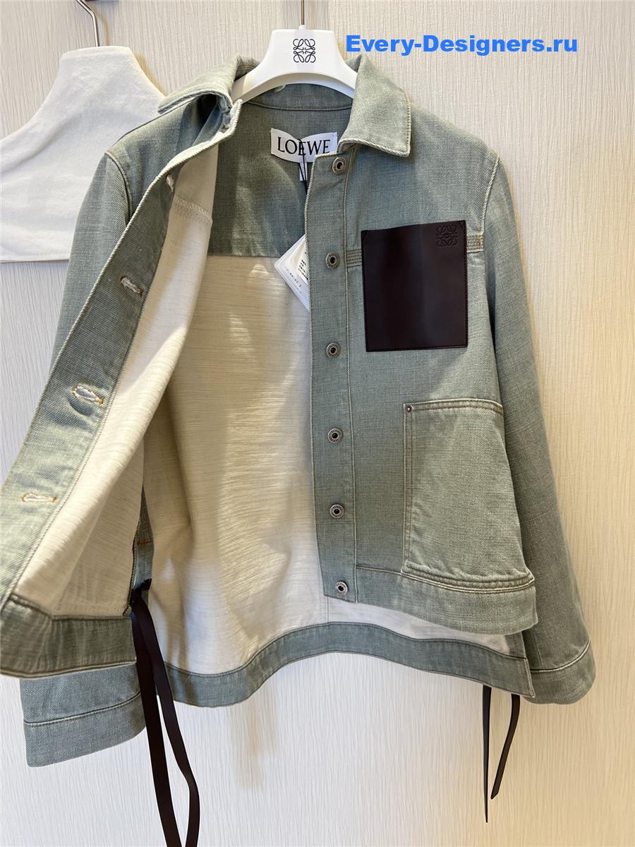 L0ew* green denim workwear jacket