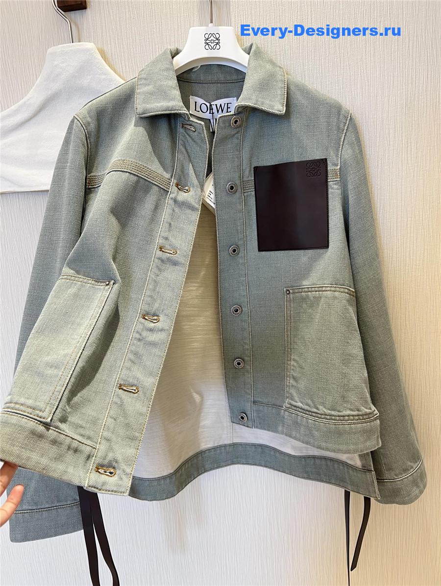 L0ew* green denim workwear jacket