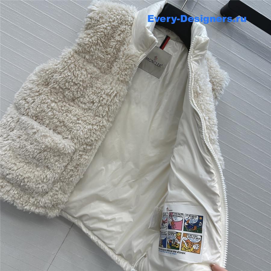 Moncler Beige Planeze Teddy Down Vest
