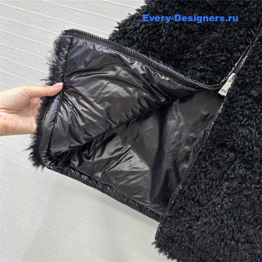 Moncler Black Planeze Teddy Down Vest