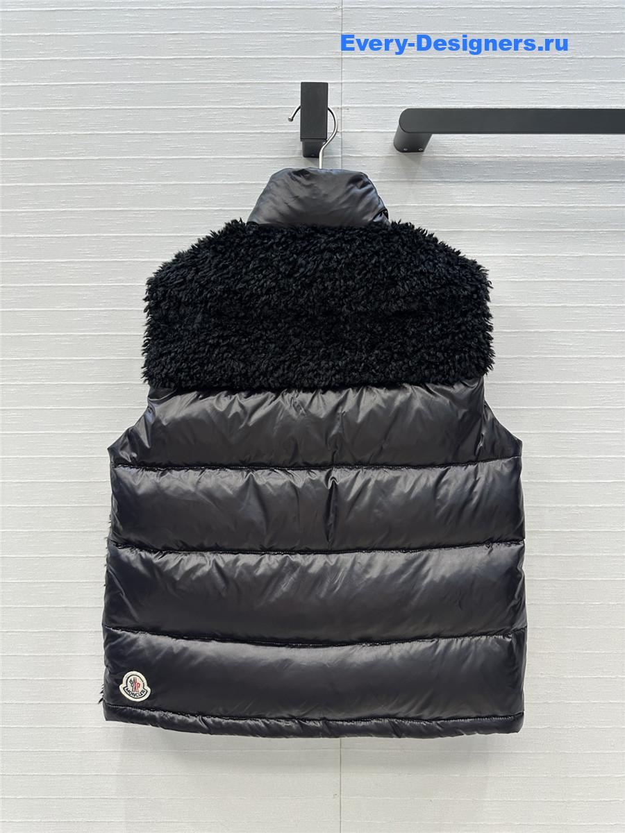 Moncler Black Planeze Teddy Down Vest