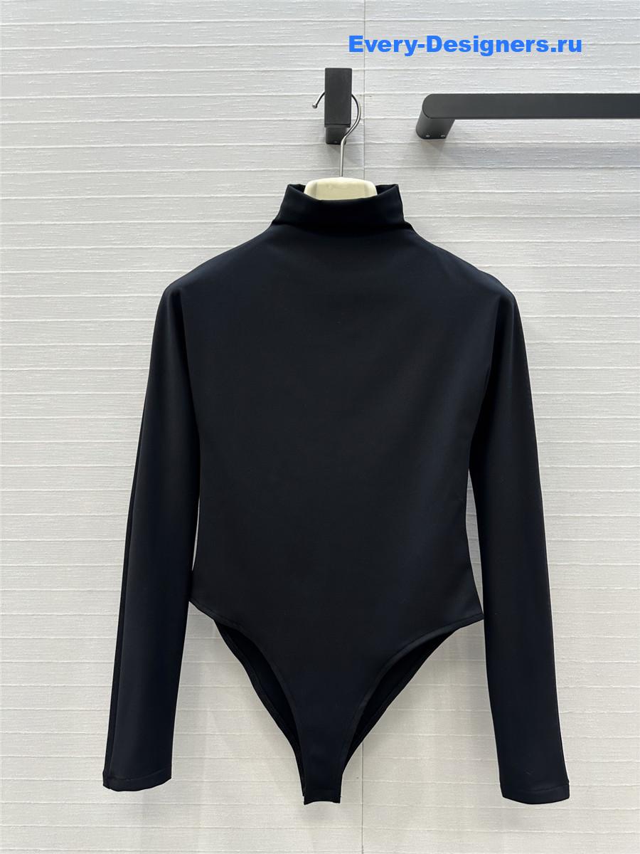 Alaia Black Long Sleeve Bodysuit