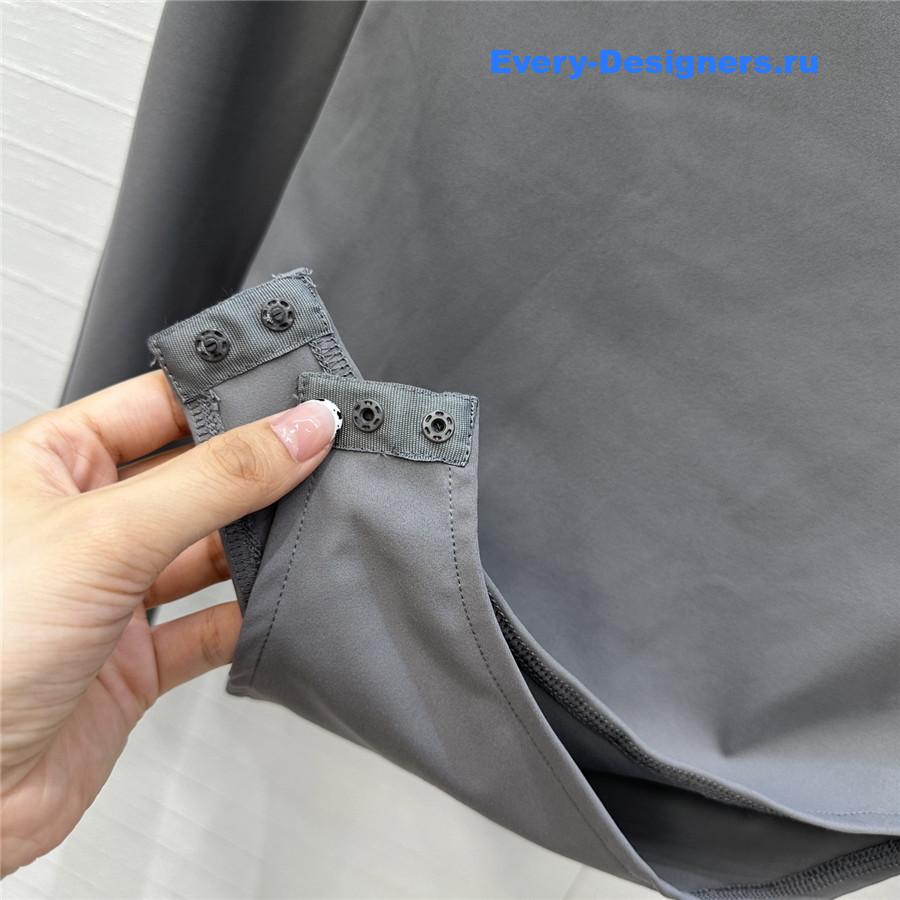 Alaia Gray Long Sleeve Bodysuit