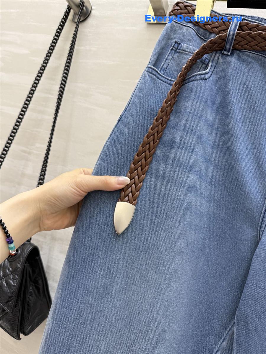 L0ew* braided belt straight jeans