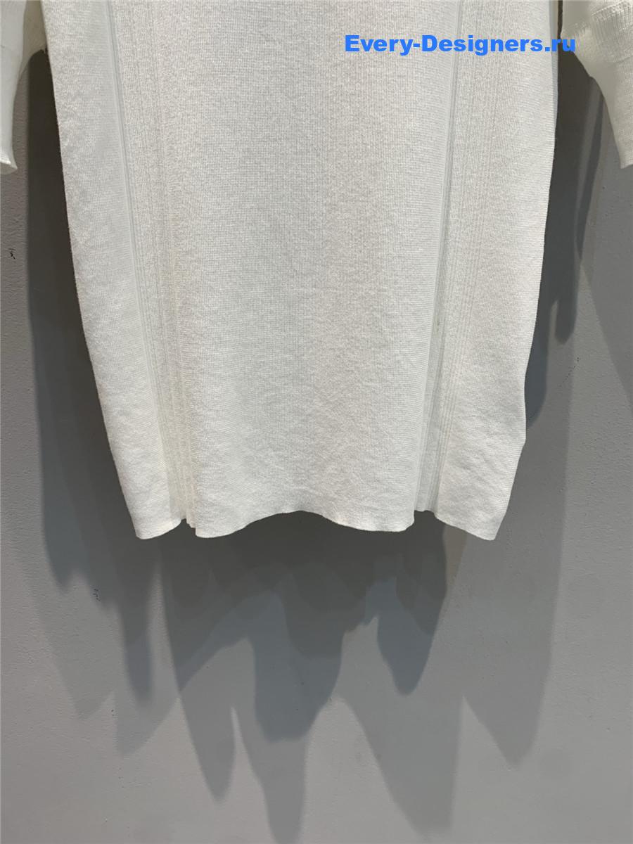 Miu Miu White Crew Neck Knit Top