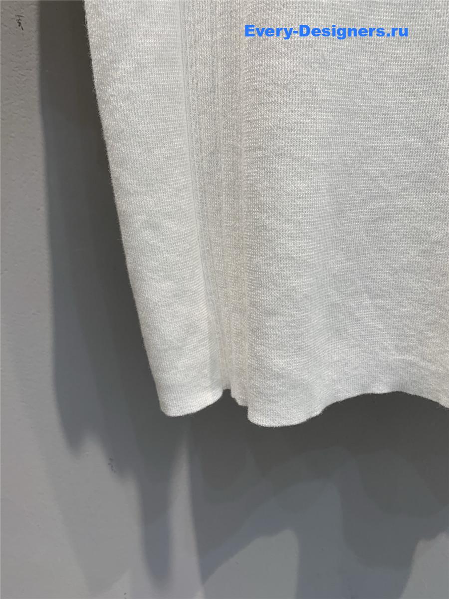 Miu Miu White Crew Neck Knit Top