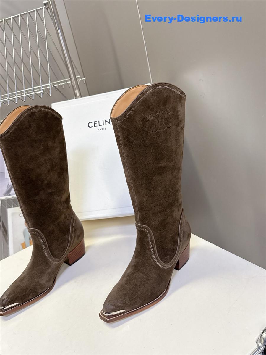 Ce1i*e brown suede knee-high boots