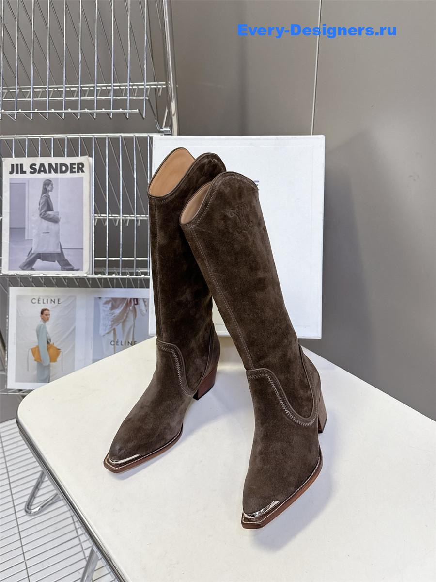 Ce1i*e brown suede knee-high boots