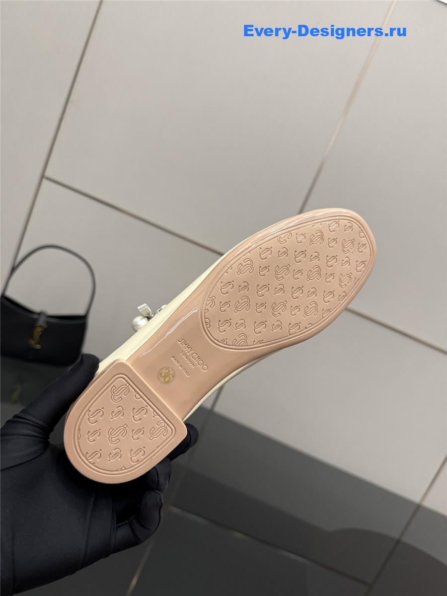 Jimmy Cho Eleri White Patent Ballet Flats