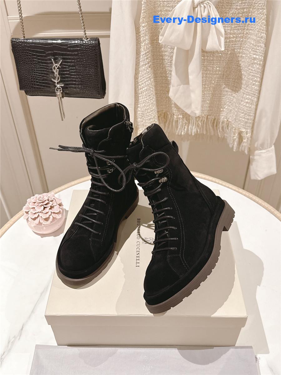 BC Bead-Embellished Black Suede Ankle Boots