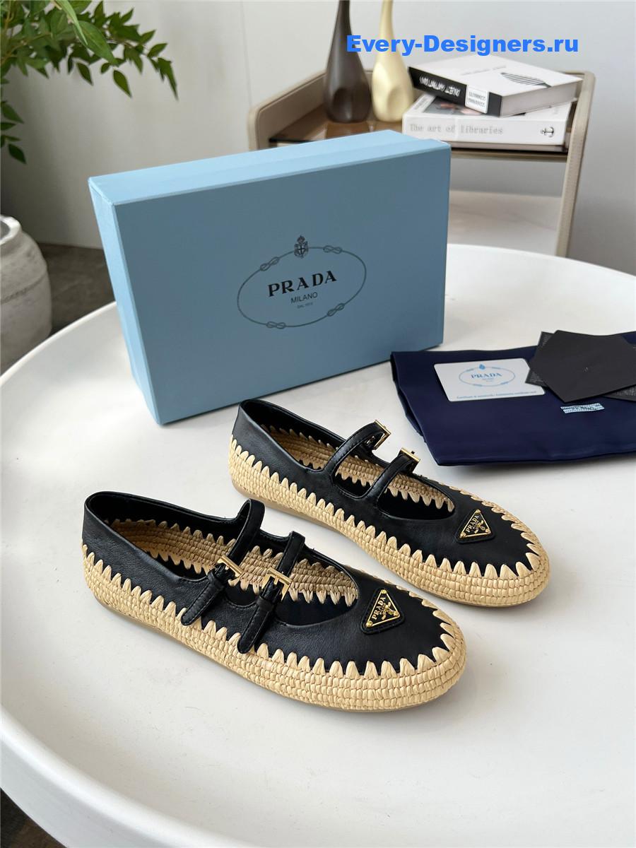 Pra*a black espadrille mary jane