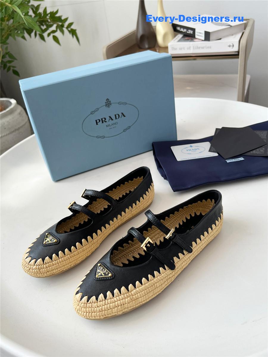 Pra*a black espadrille mary jane