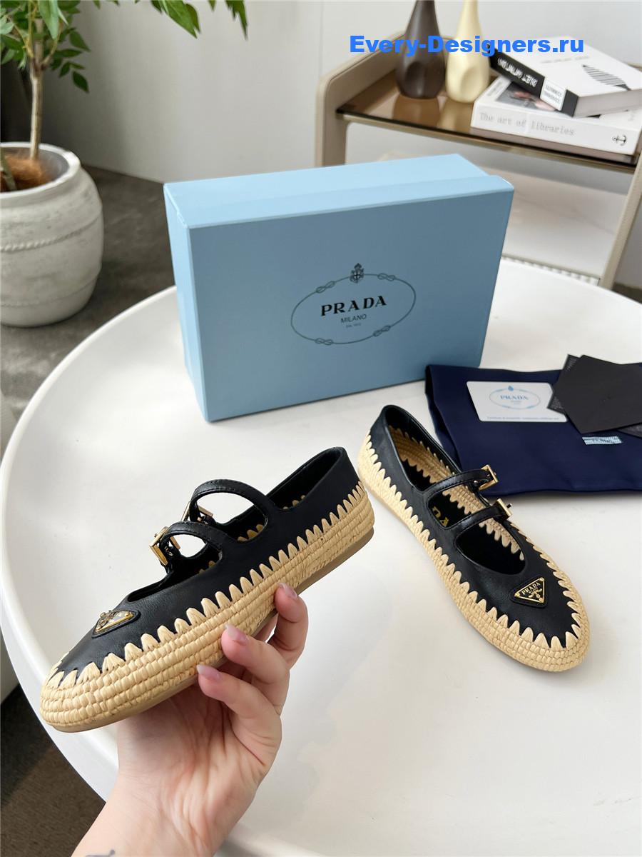 Pra*a black espadrille mary jane