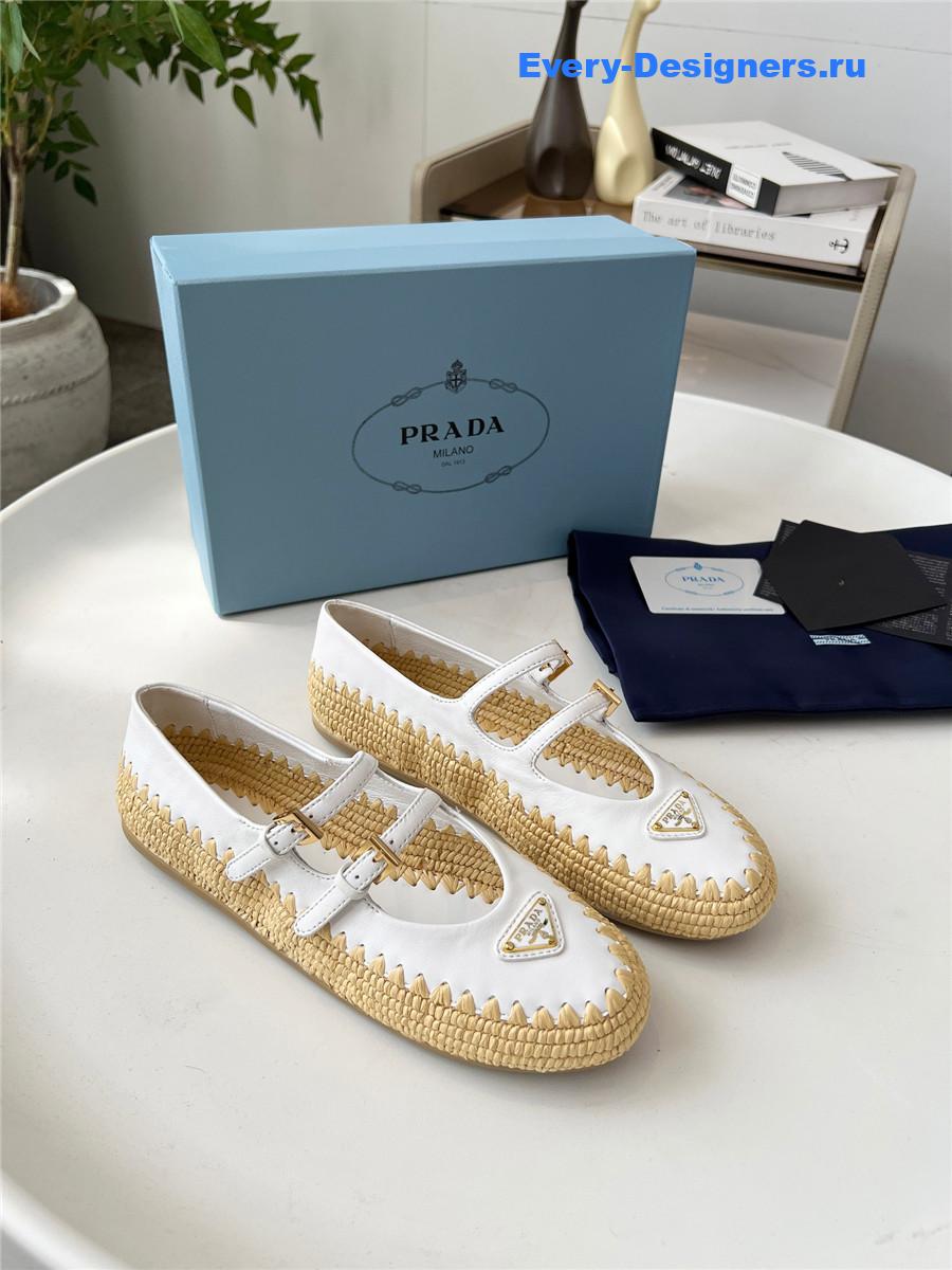 Pra*a white espadrille mary jane