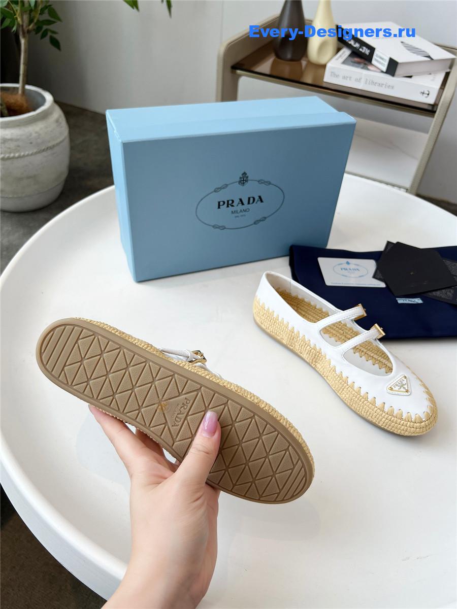 Pra*a white espadrille mary jane