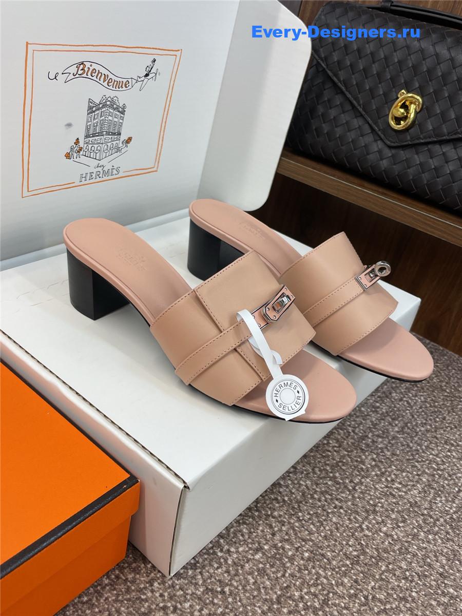 H**me5 gigi 50 brown leather slides