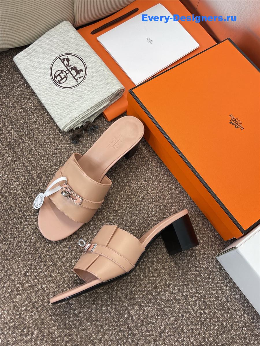 H**me5 gigi 50 brown leather slides