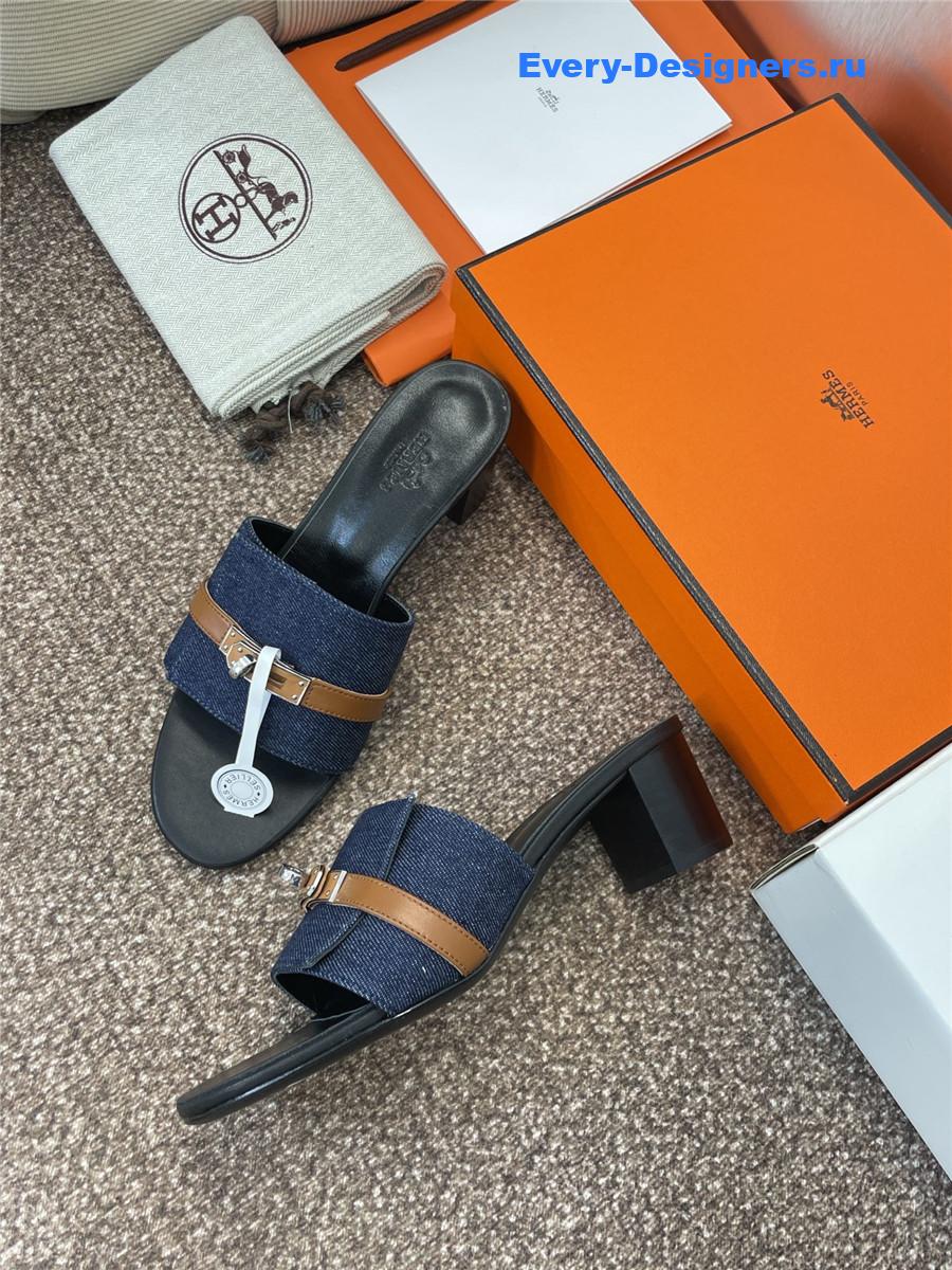 H**me5 gigi 50 blue leather slides