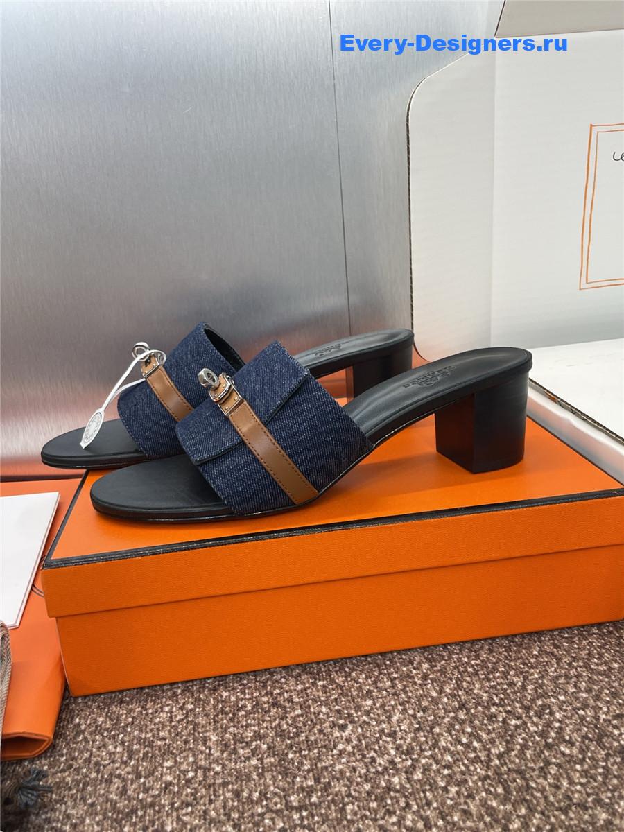 H**me5 gigi 50 blue leather slides