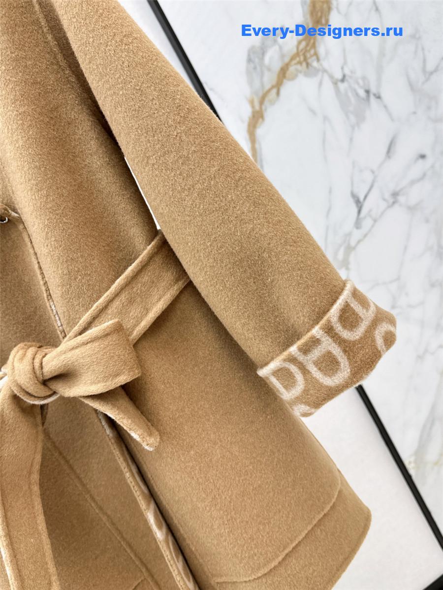 H**me5 brown cashmere mid-length coat