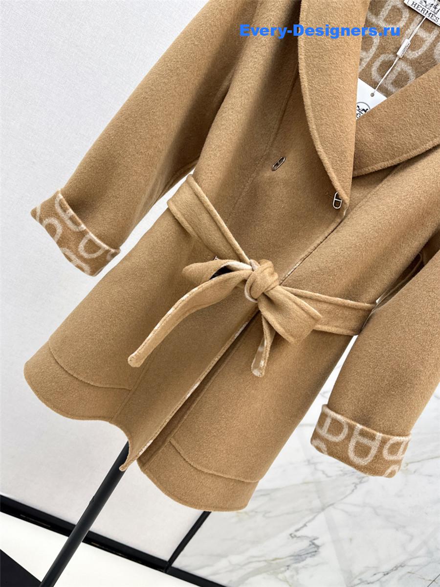 H**me5 brown cashmere mid-length coat