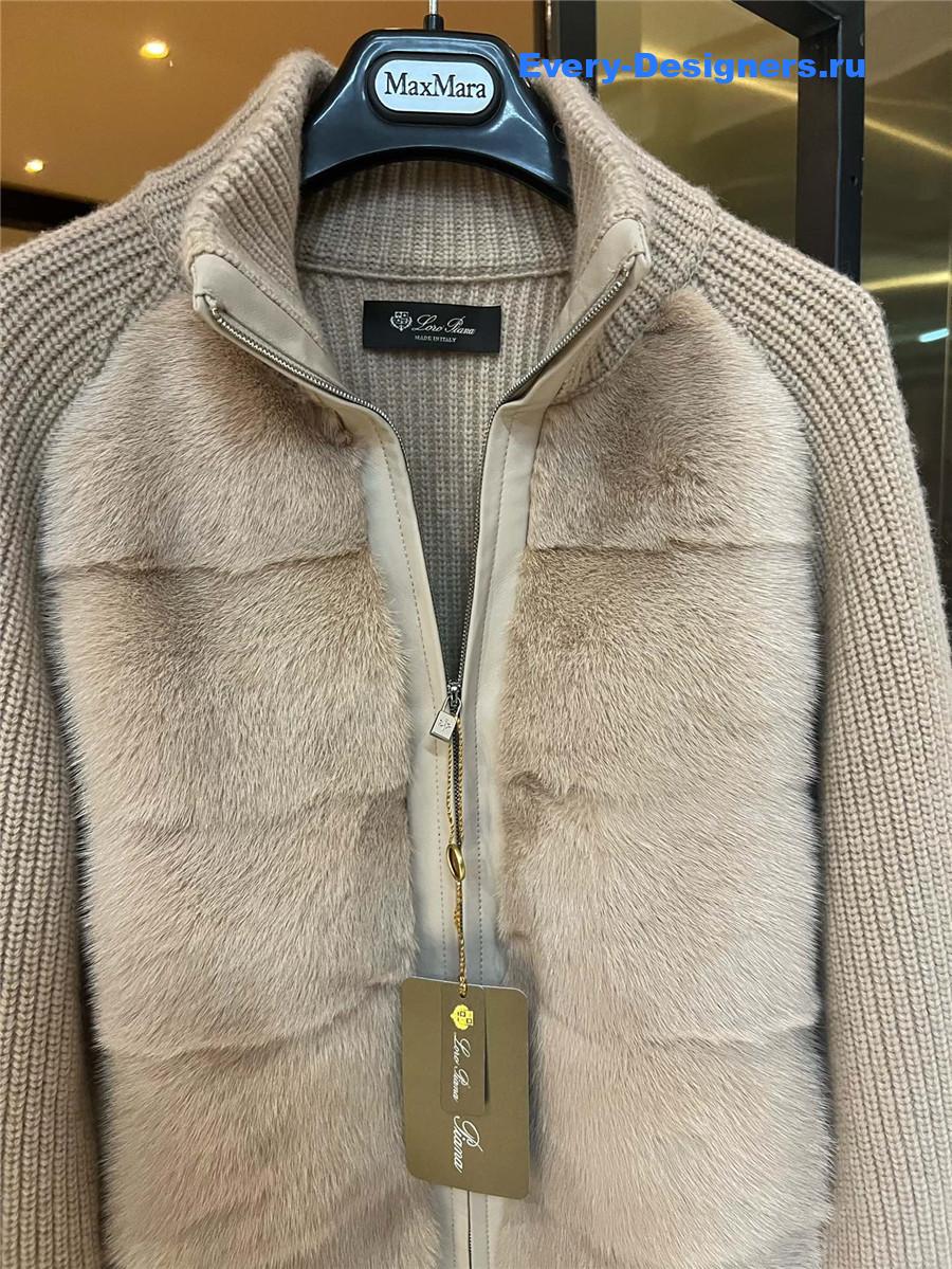 L0r0 P1ana beige mink cashmere coat