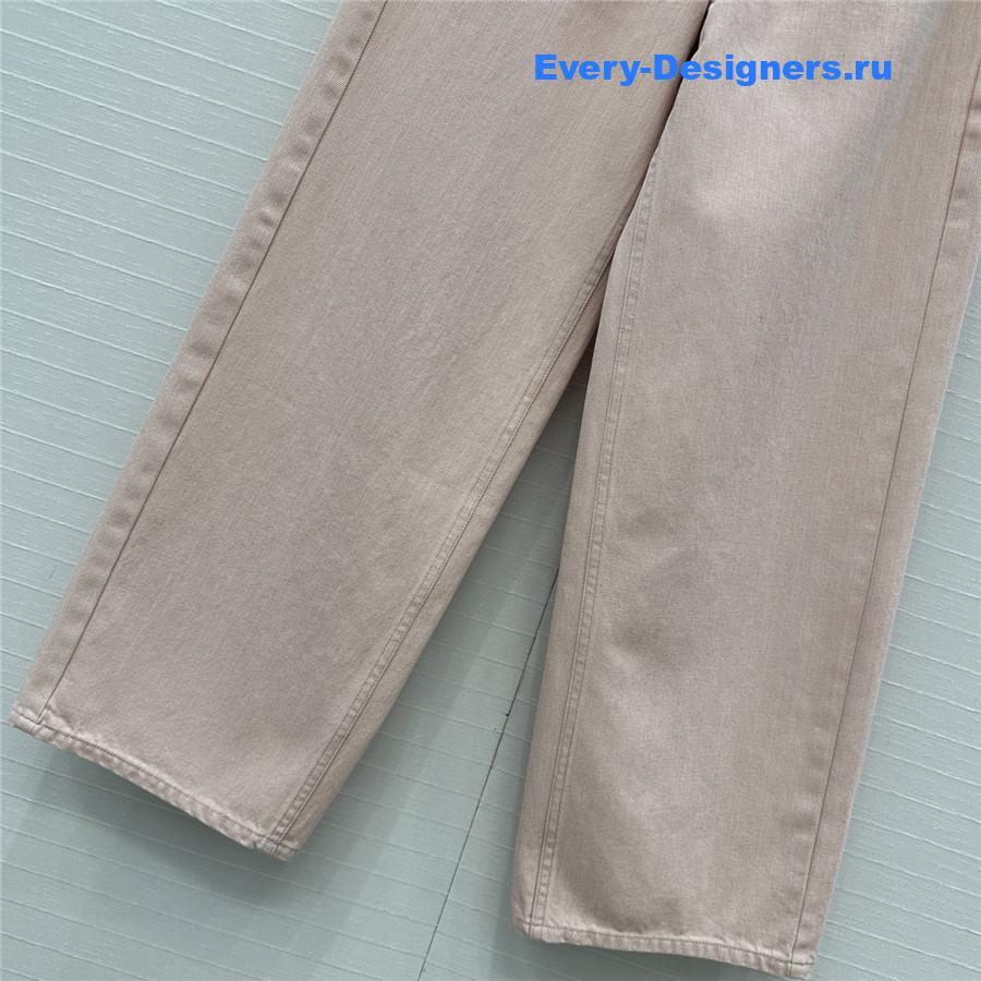 L0ew* pink denim wide-leg pants