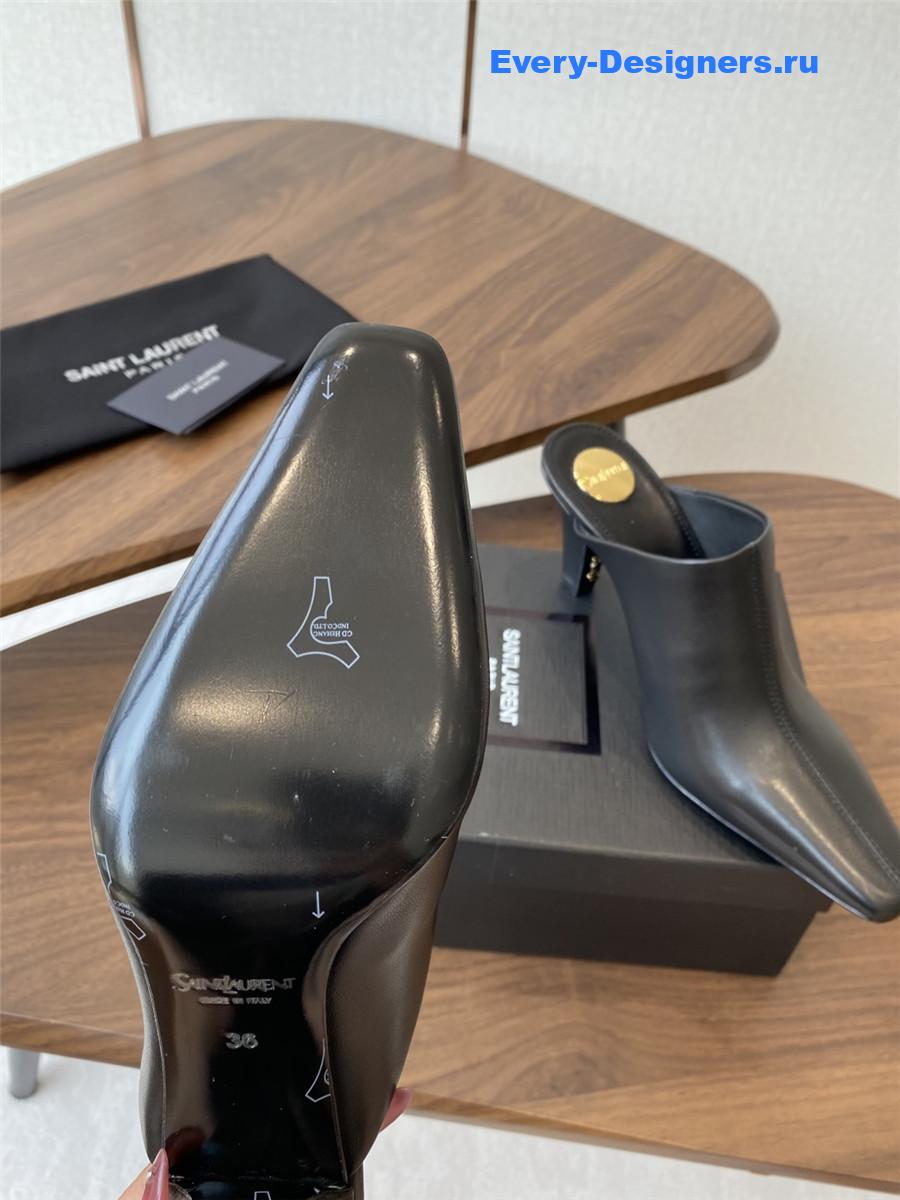 Sa1nt Lau*nt black leather mules