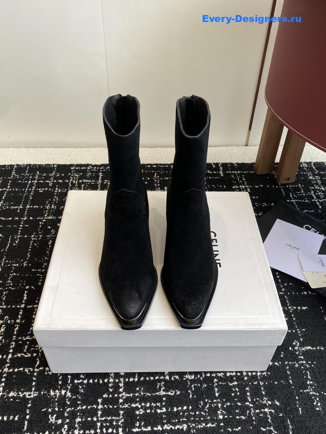 Ce1i*e womens black suede zipped boots