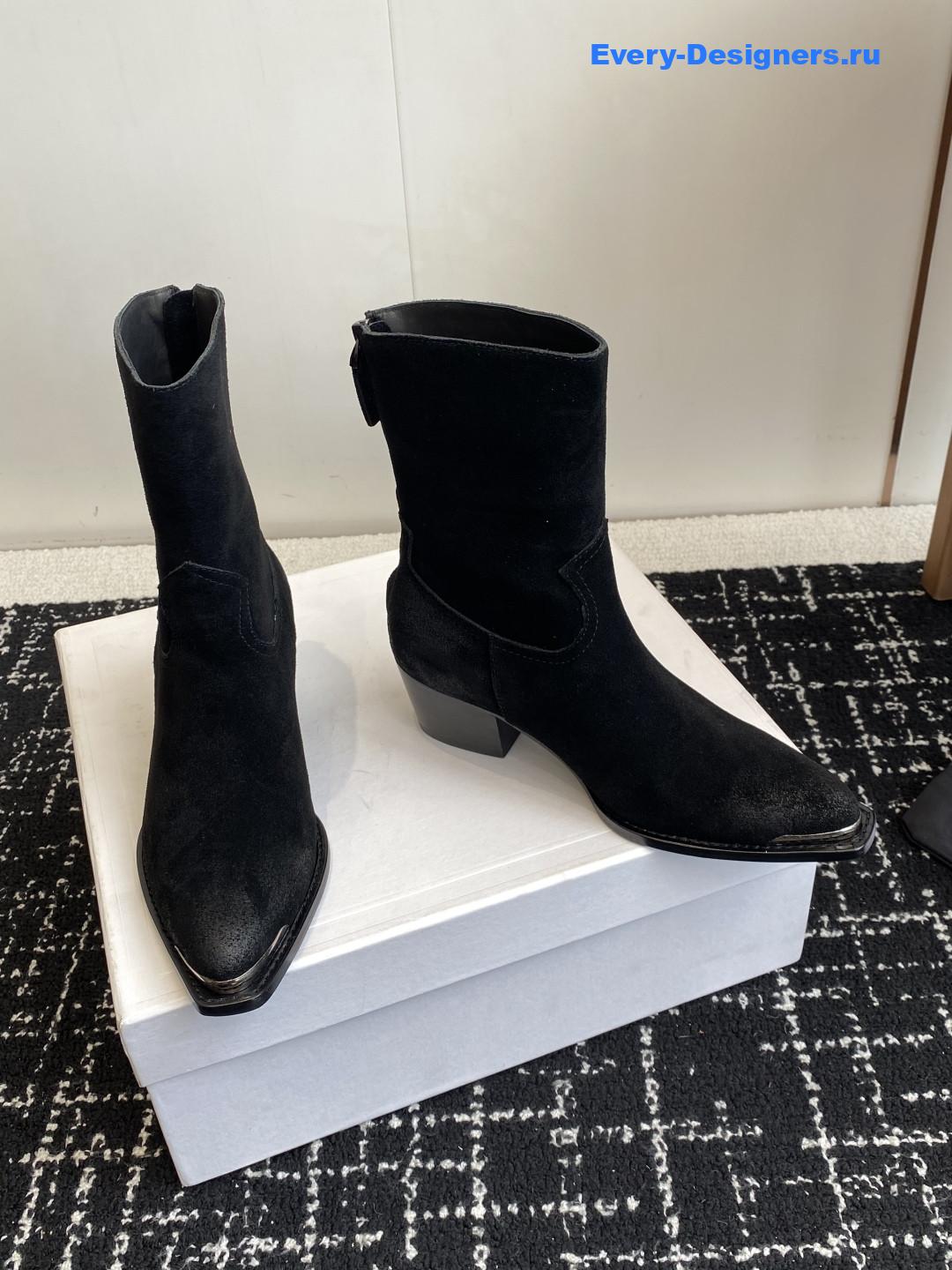 Ce1i*e womens black suede zipped boots