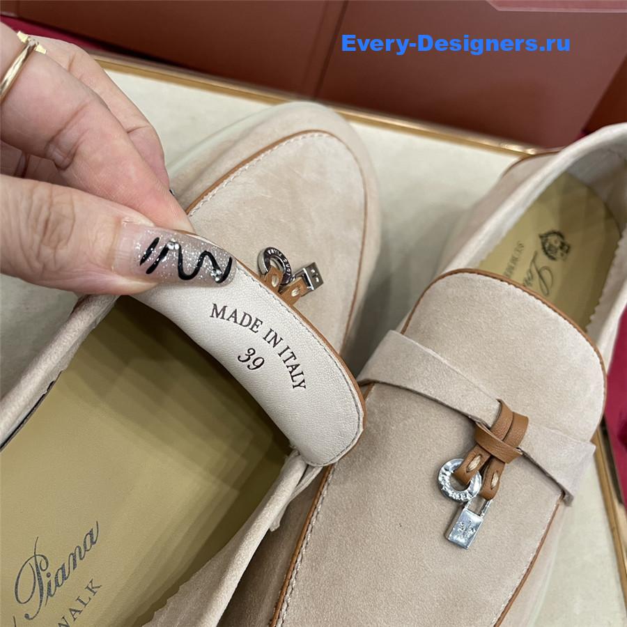 L0r0 P1ana beige suede walk loafers