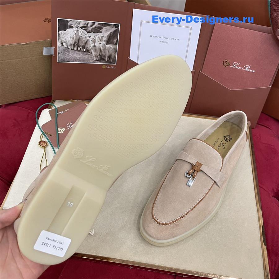 L0r0 P1ana beige suede walk loafers