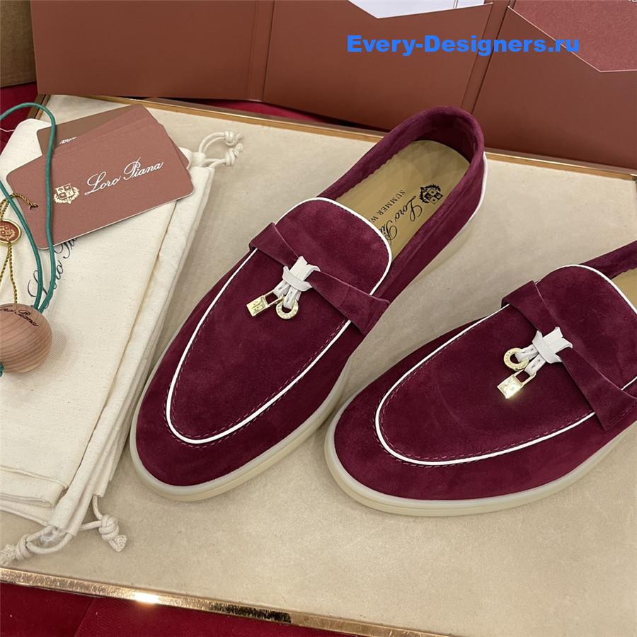 L0r0 P1ana purple suede walk loafers