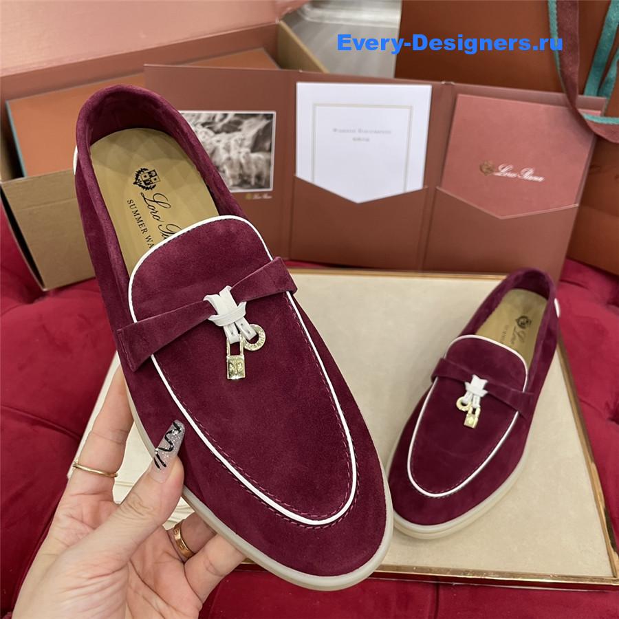 L0r0 P1ana purple suede walk loafers