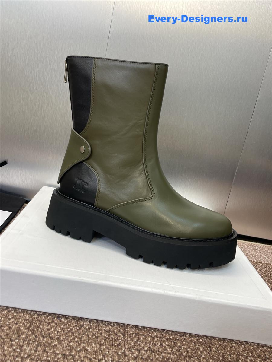 Ce1i*e bulky green calfskin boots