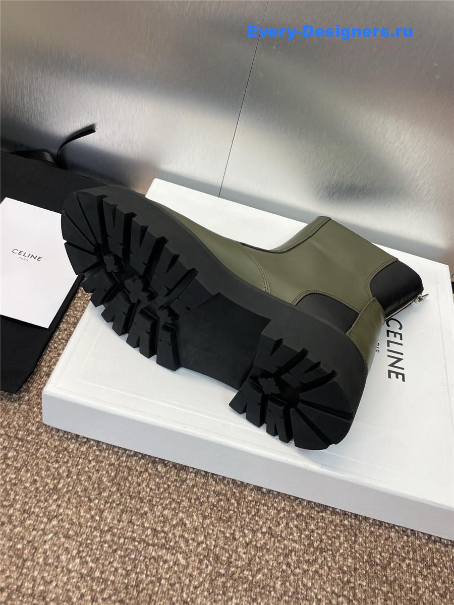 Ce1i*e bulky green calfskin boots