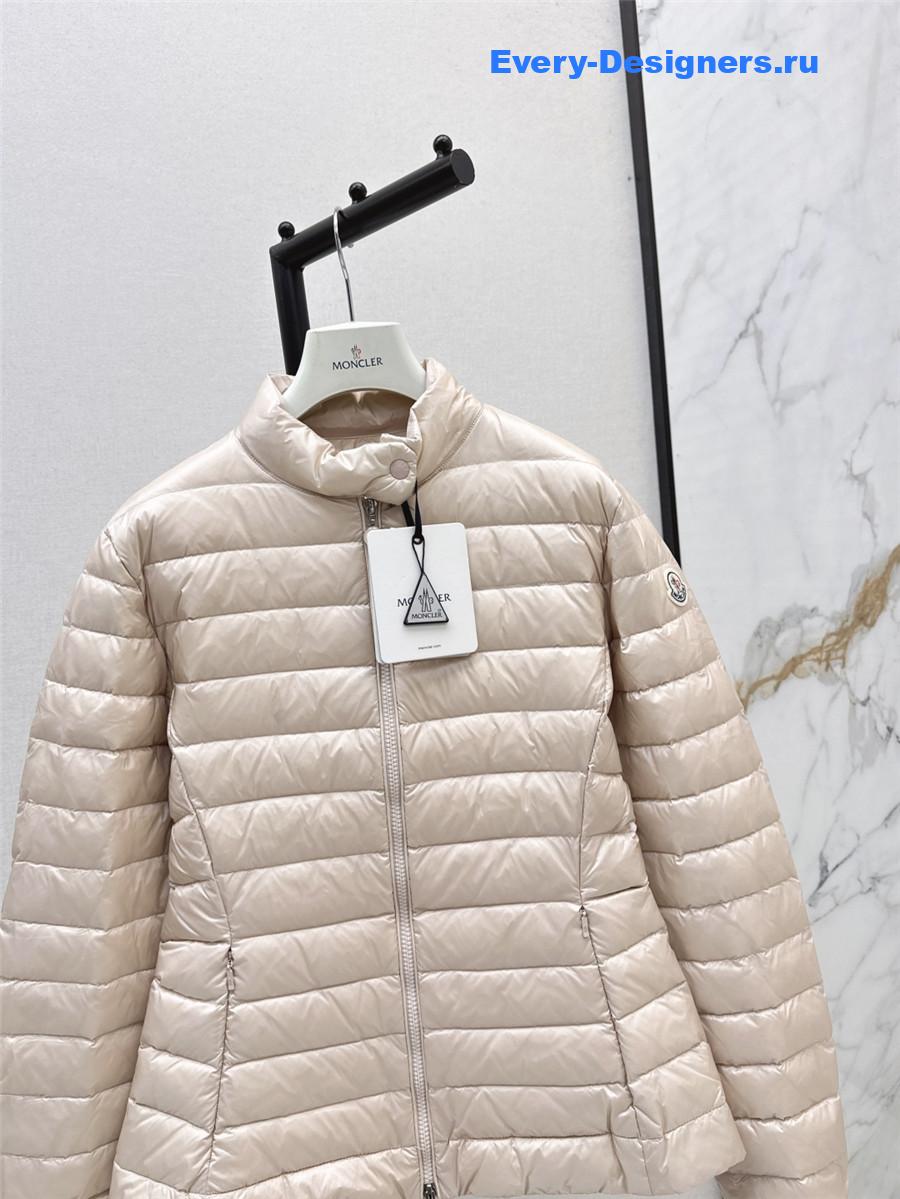 Moncler Beige Abderos Short Down Jacket