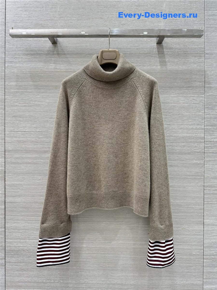 BC Striped Cashmere Turtleneck